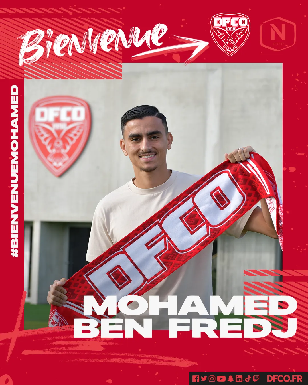 DFCO : Le Club Officialise L'arrivée De L'attaquant Mohamed Ben Fredj