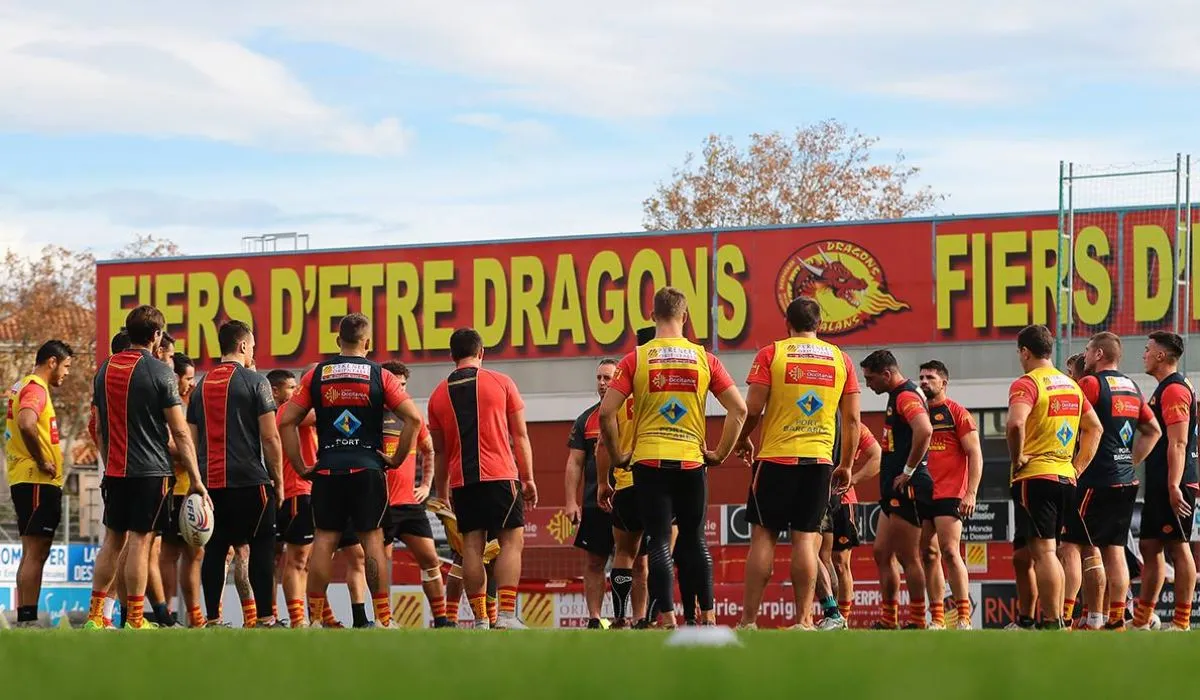 Maillot Réversible Macron Dragons Catalans – Taille L, Rouge/vert, Pour Supporter Ou Jouer