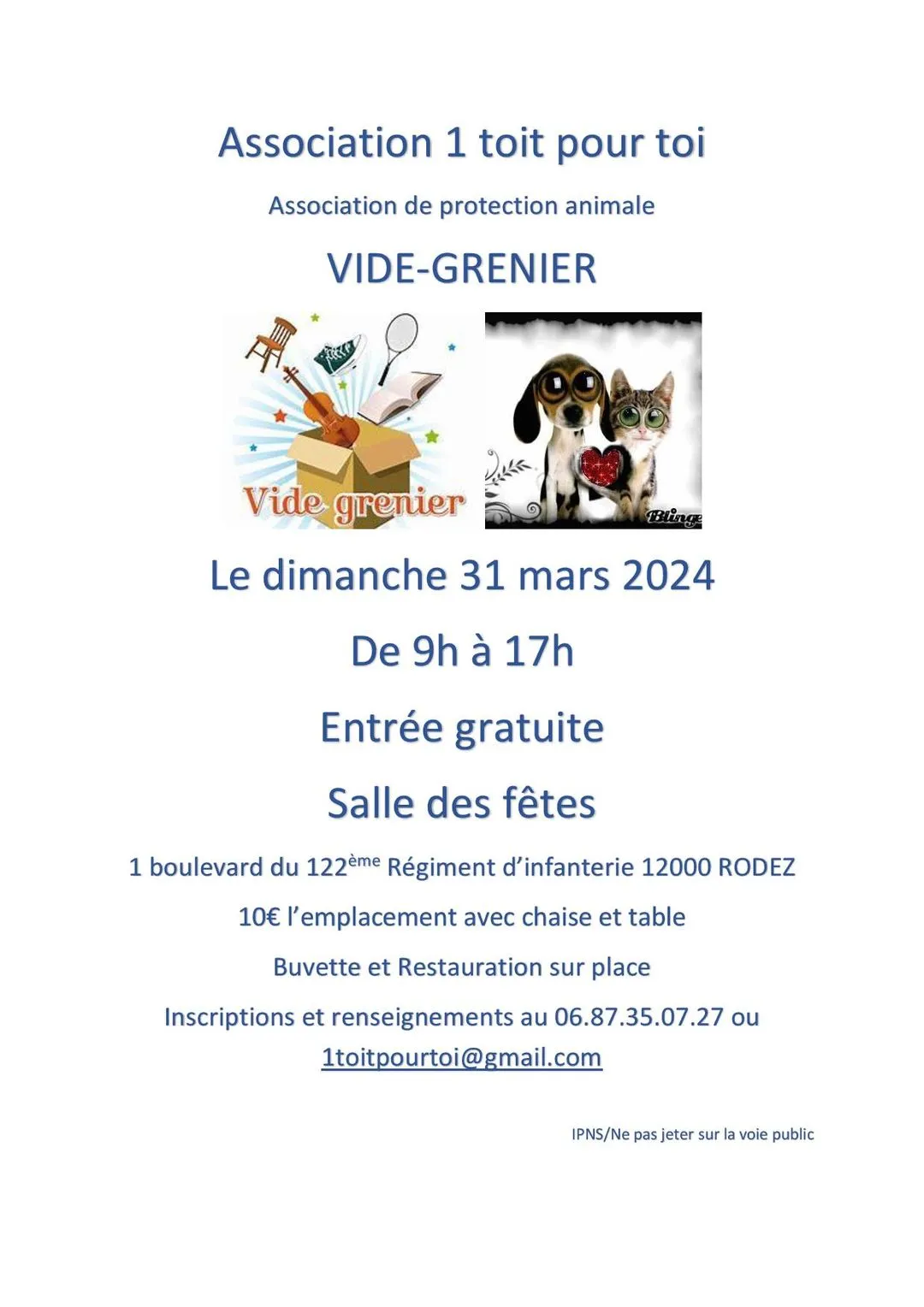 Rodez (12) Videgrenier pour l