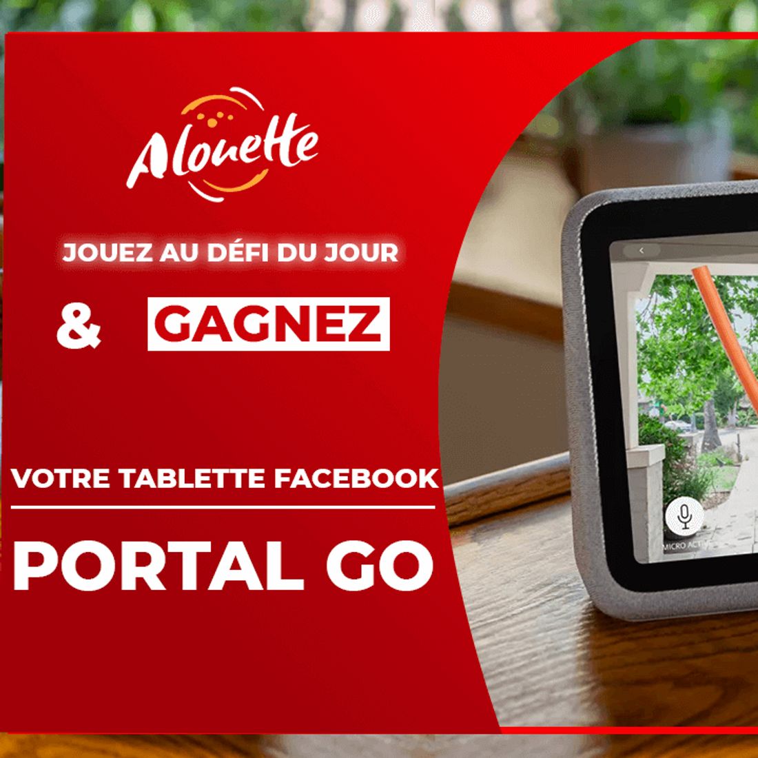 Le Défi du Jour - Alouette vous offre une tablette Facebook Portal...