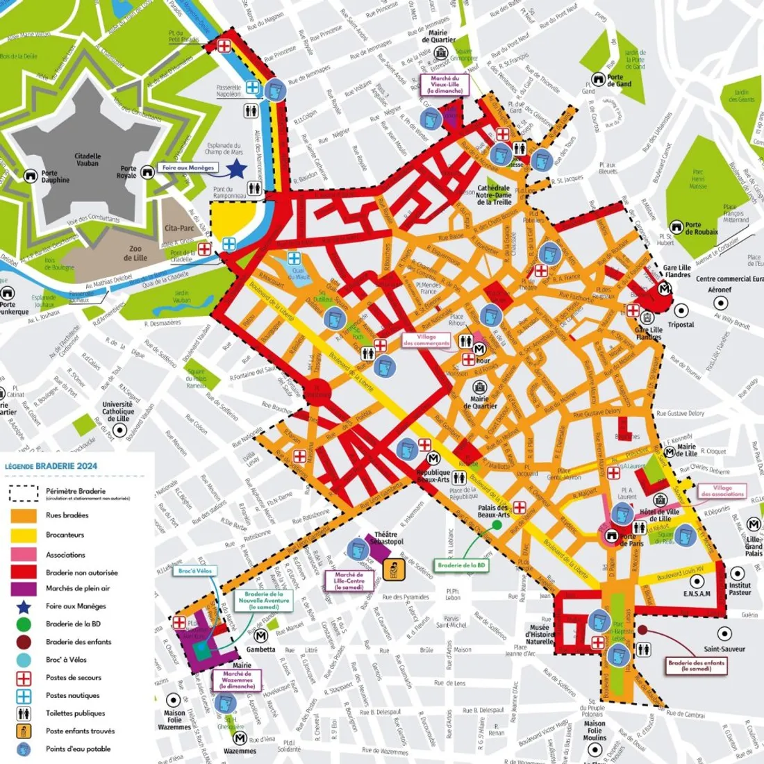 Secteurs de la braderie de Lille 