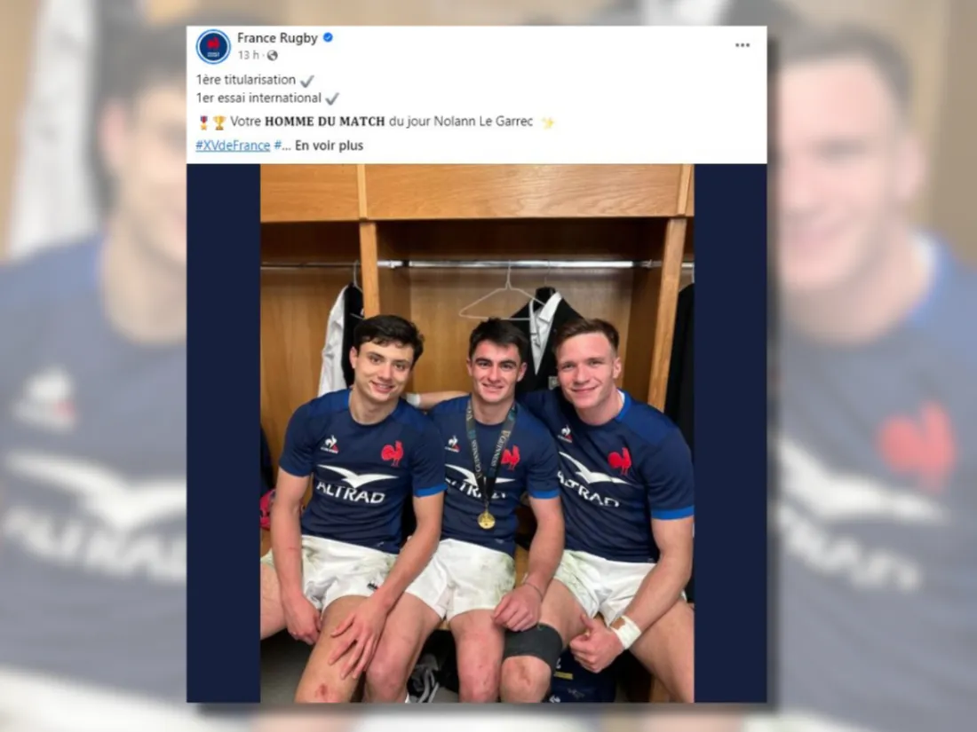Nolann Le Garrec (au centre), homme du match pour sa première titularisation.
