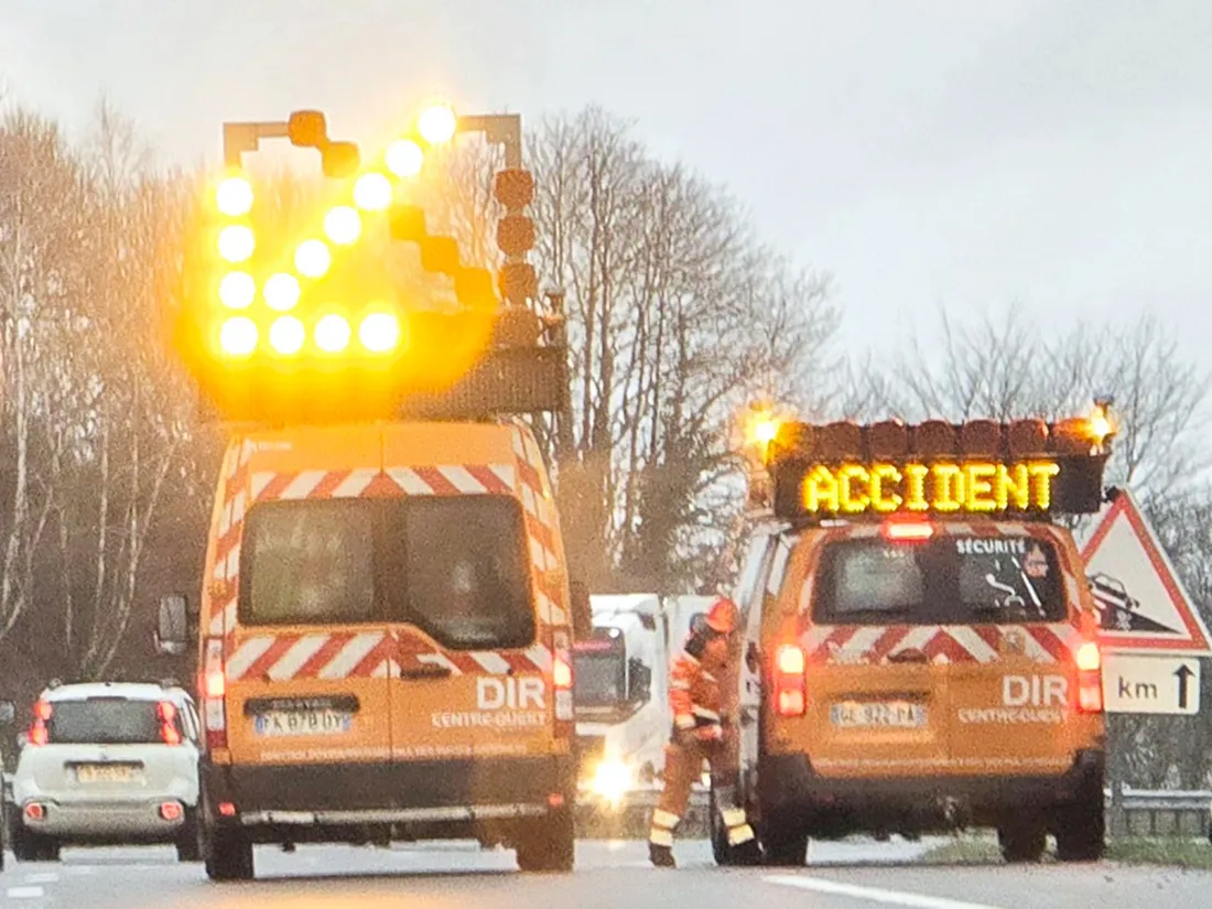 Balisage accident sur A20 par DIR Centre-Ouest