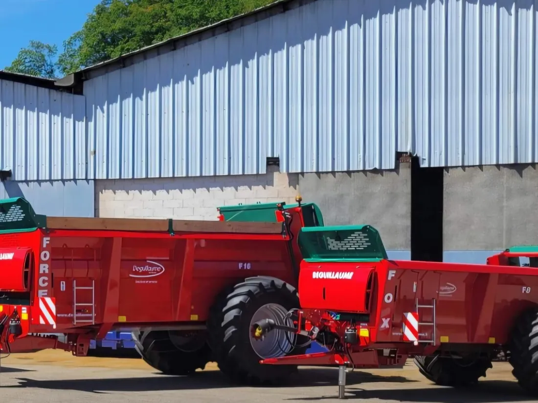 Bennes Deguillaume sur le site de production d'Eymoutiers