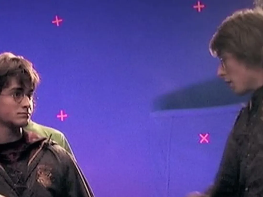 Daniel Radcliffe (à gauche) aux côtés de sa doublure David Holmes (à droite)