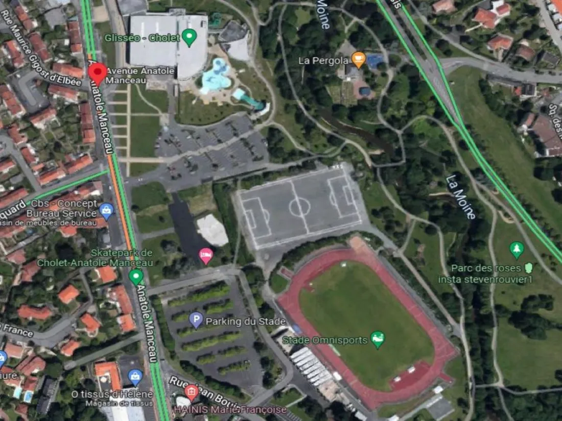 L'accident a eu lieu près du Parc de Moine et du Stade Omnisport