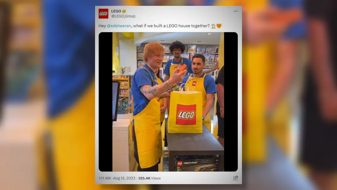 Ed Sheeran devient vendeur de Lego