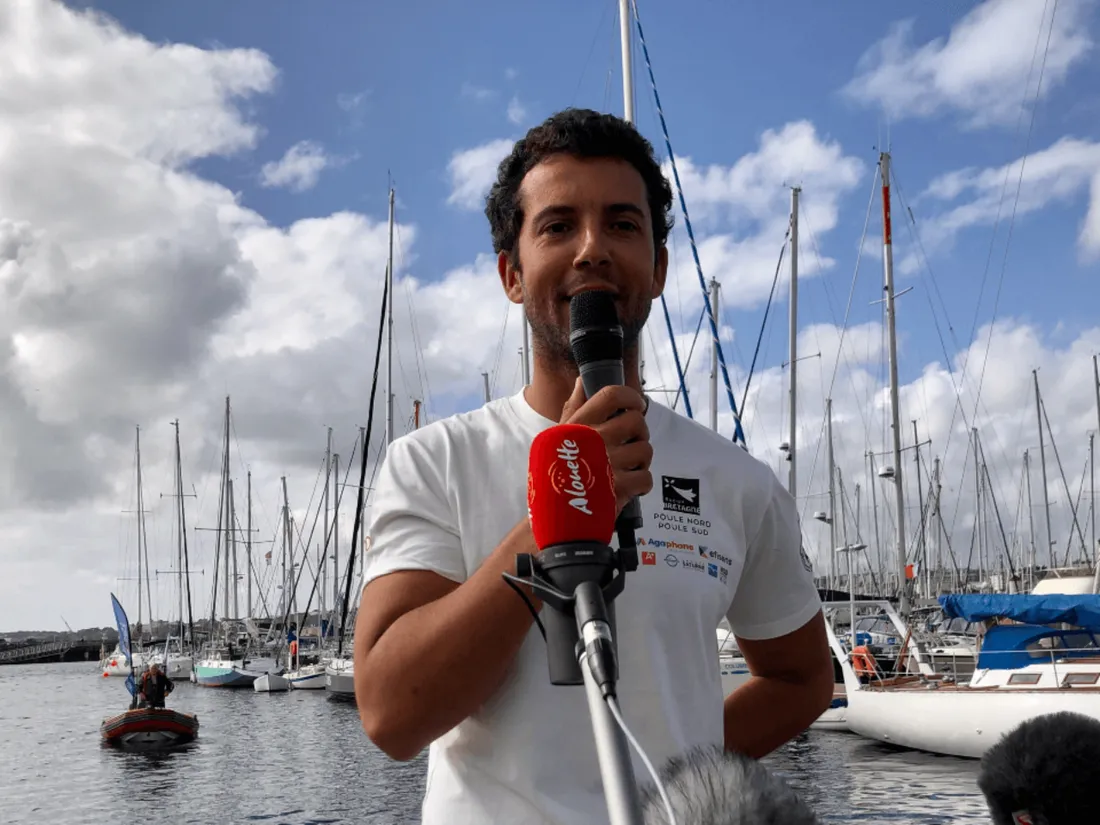 Guirec Soudée à l'arrivée à Brest