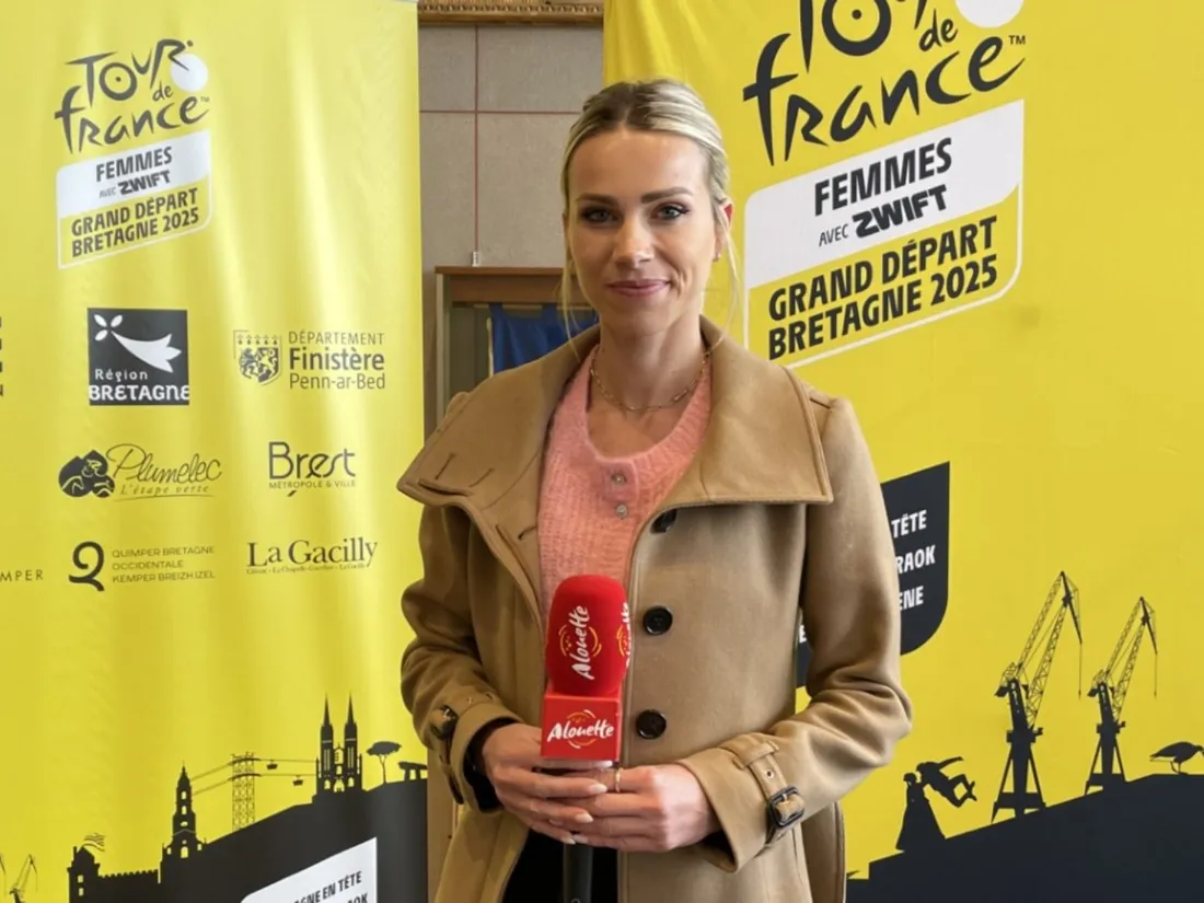 Marion Rousse à Brest pour la présentation du Tour de France Femmes