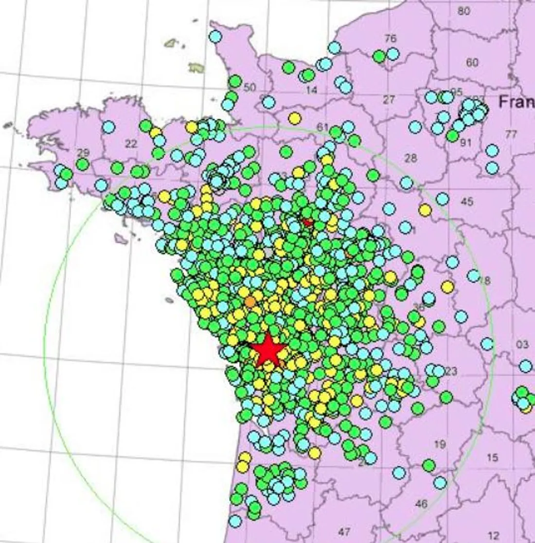 Les témoignages enregistrés par France Séisme depuis 18h38