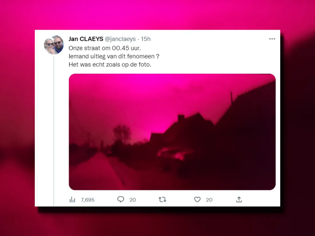 Le mystérieux ciel rose en Belgique