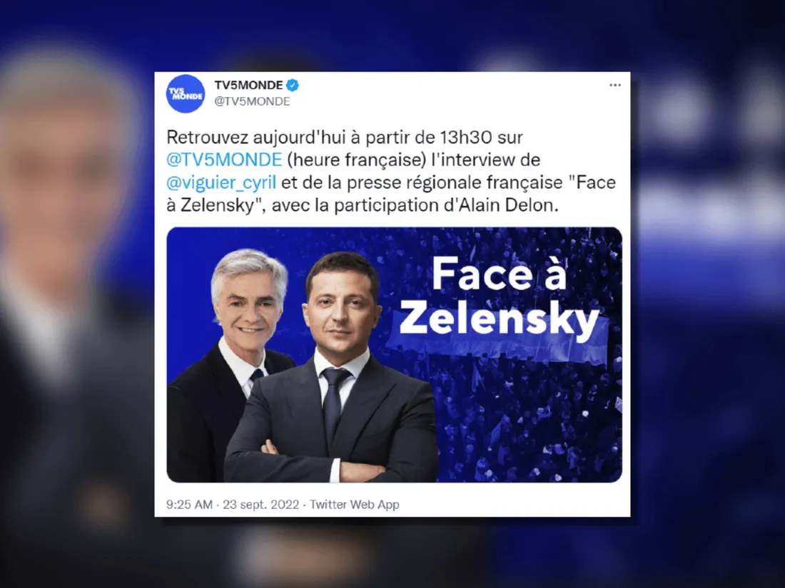 Alain Delon s’entretiendra avec Volodymyr Zelensky sur TV5 Monde
