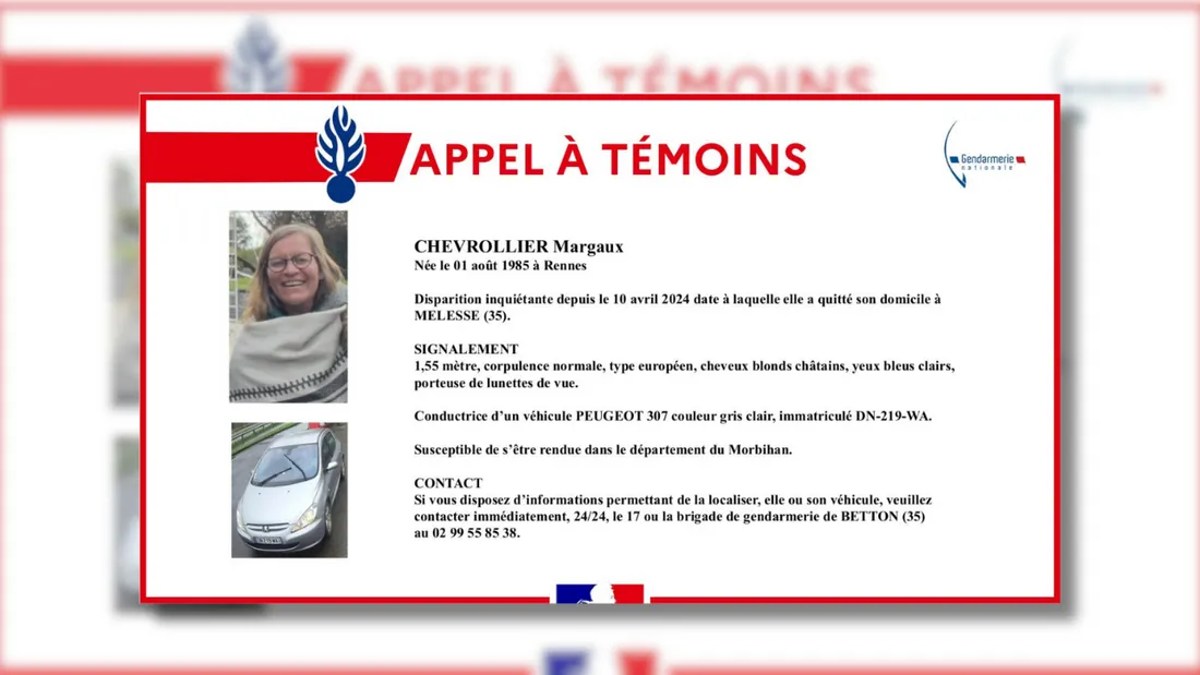 L'appel à témoins diffusé par la gendarmerie d'Ille-et-Vilaine.