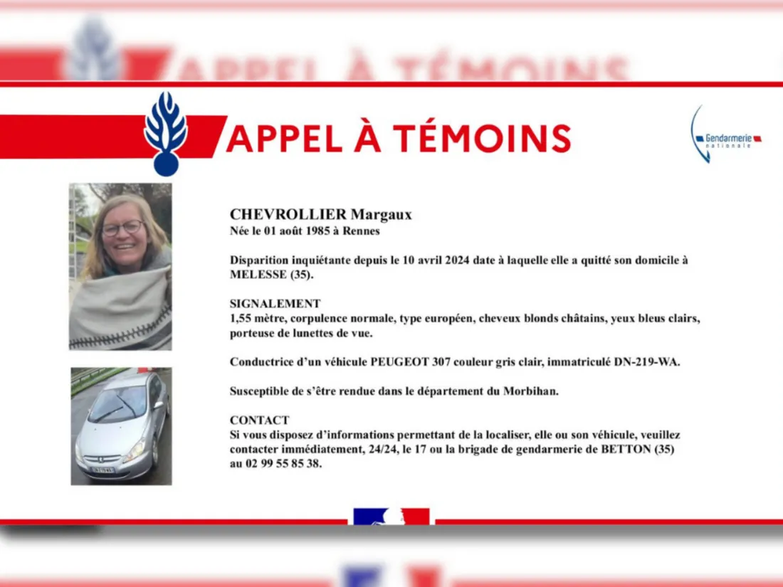 L'appel à témoins diffusé par la gendarmerie d'Ille-et-Vilaine.