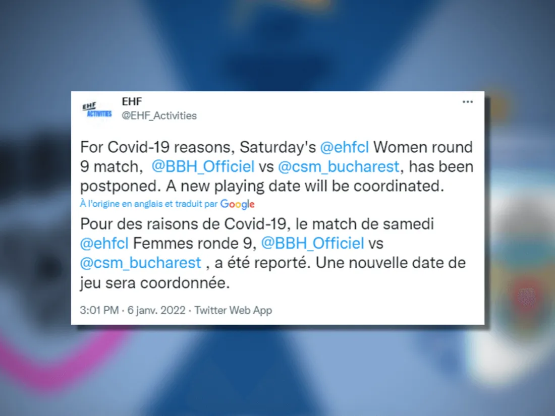 Hand : la reprise de Brest en Ligue des champions reportée