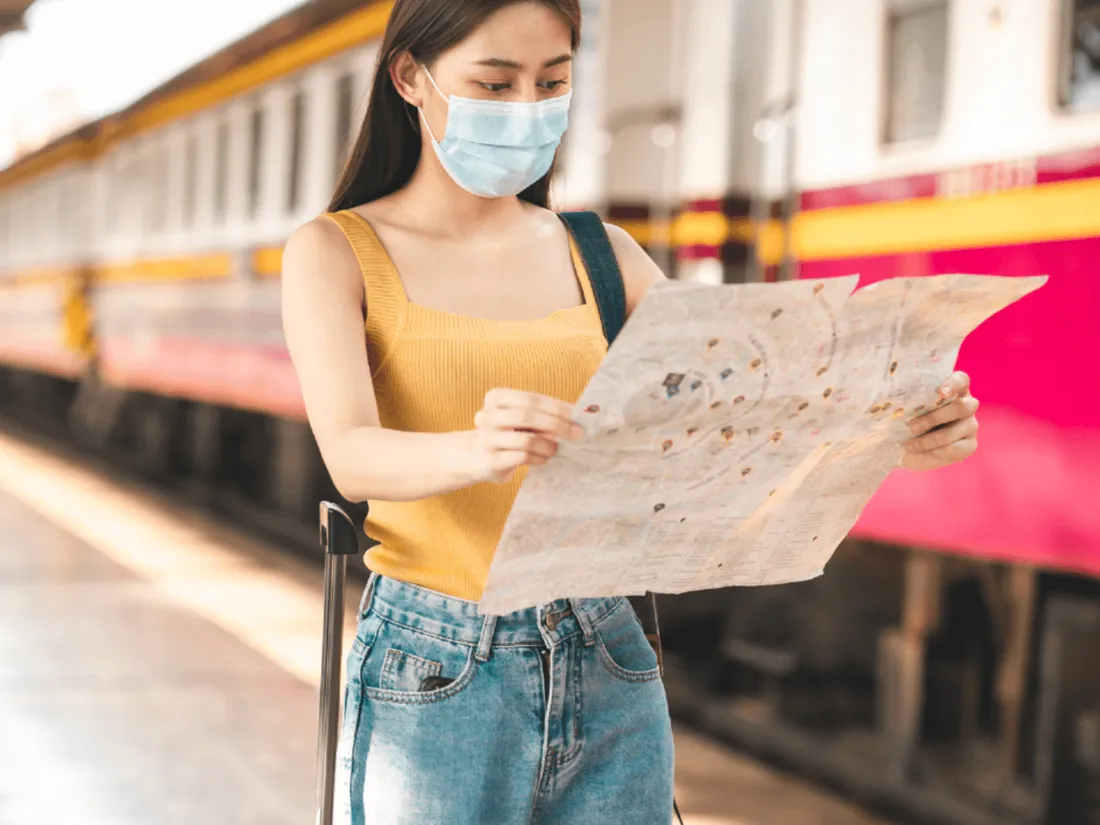 Voyageuse en train