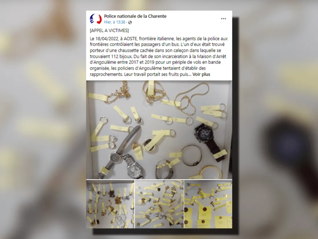 Angoulême : un ex-détenu arrêté à la frontière italienne avec des bijoux dans le caleçon