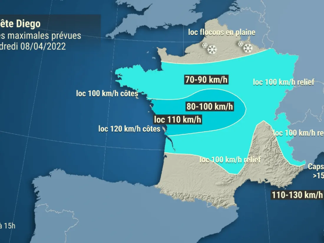 Tempête Diego : trois départements placés en vigilance orange "vent violent"