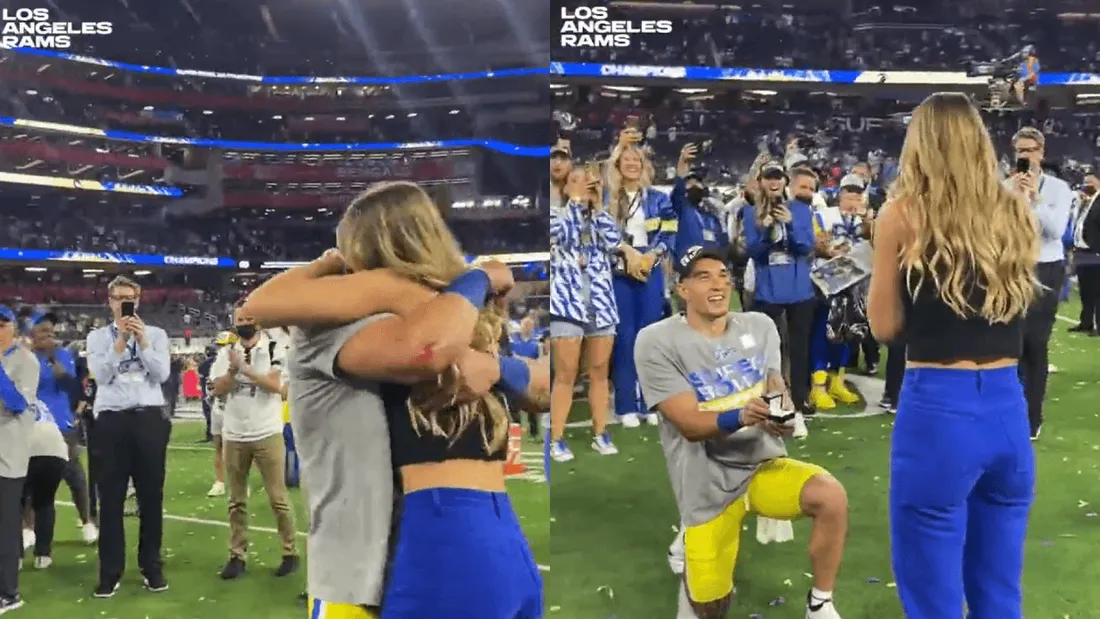 Super Bowl : un joueur des Rams fait sa demande en mariage après sa victoire