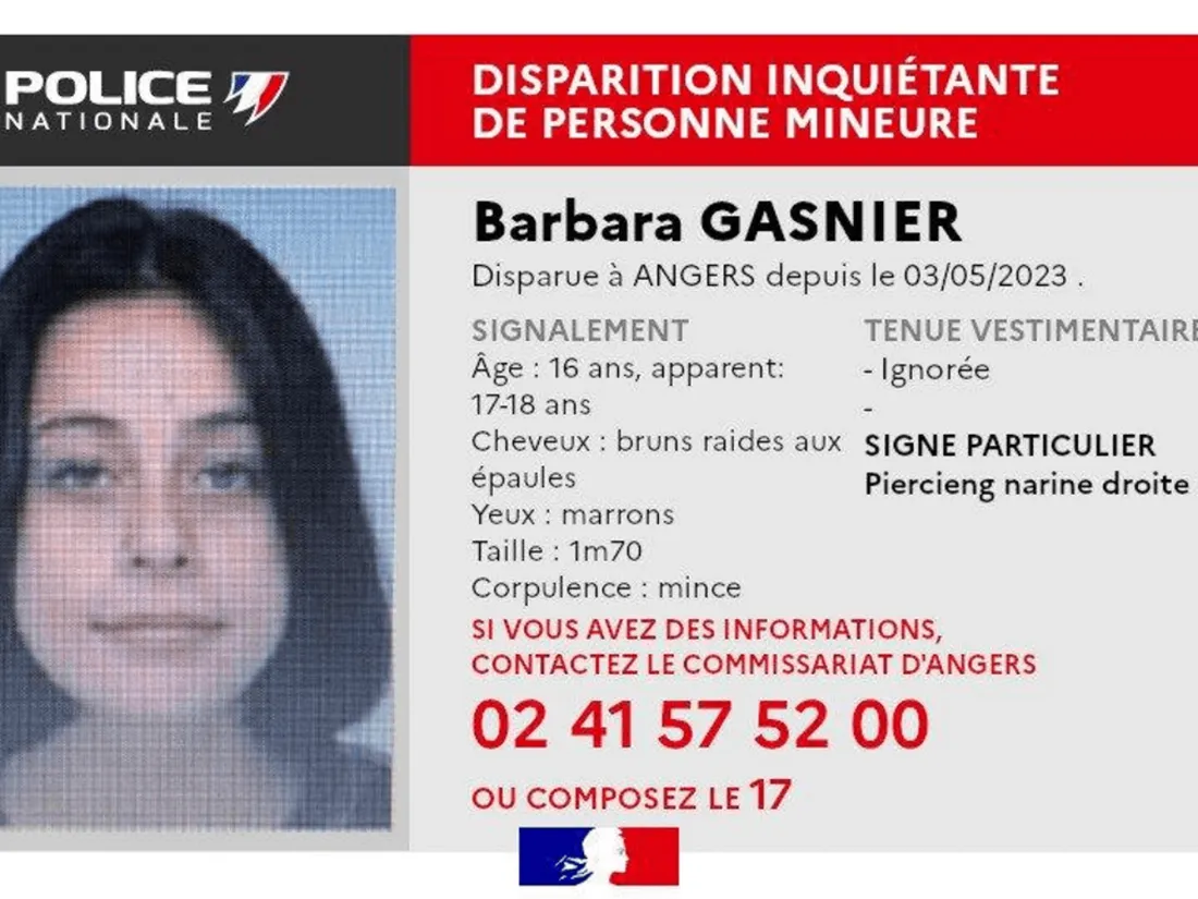 Angers : appel à témoins après la disparition inquiétante d'une adolescente de 16 ans