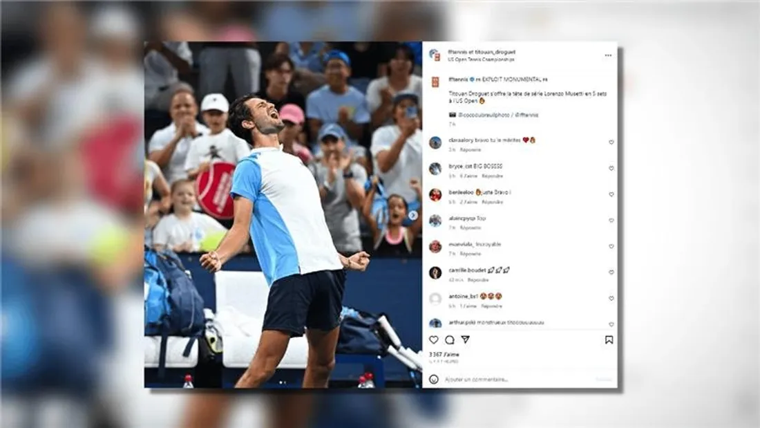 Titouan Droguet pour la première fois dans un tournoi du Grand Chelem