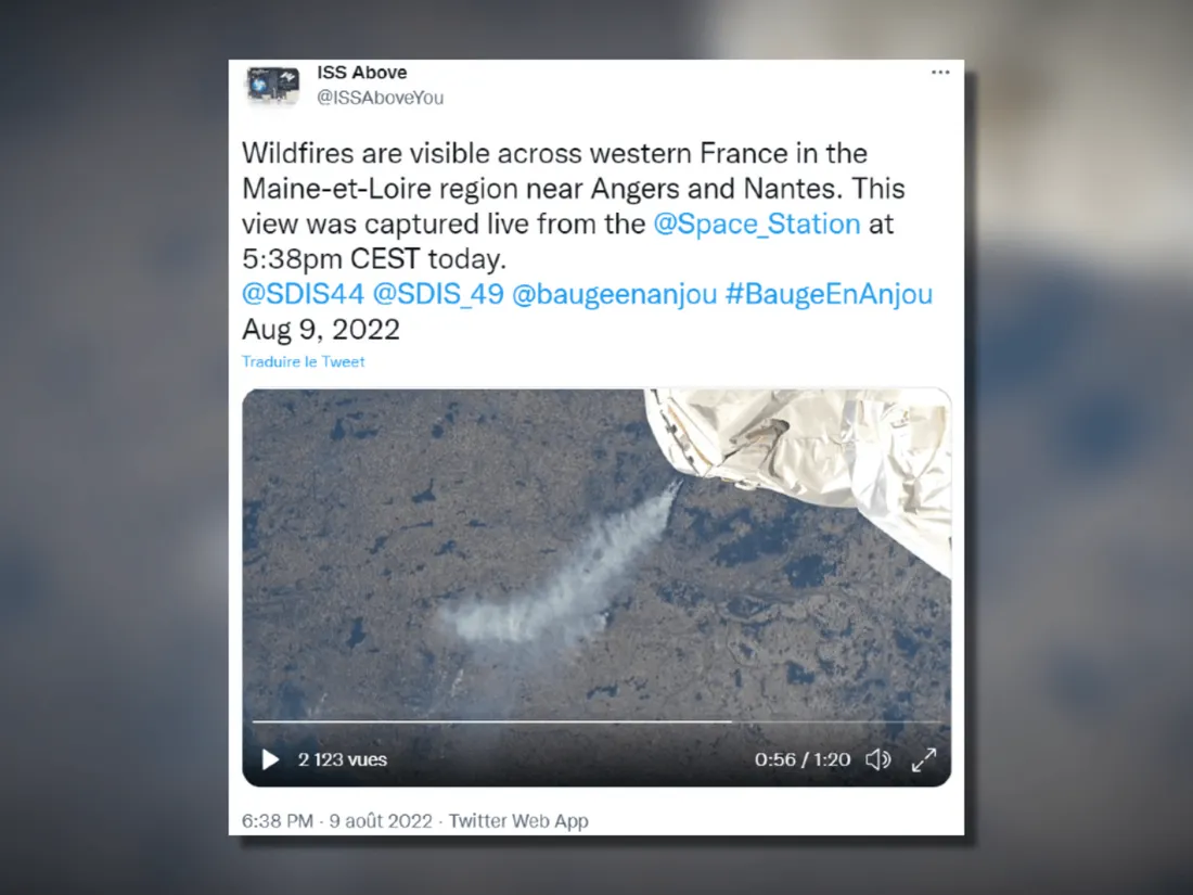 L’incendie d’Anjou visible depuis l’espace 