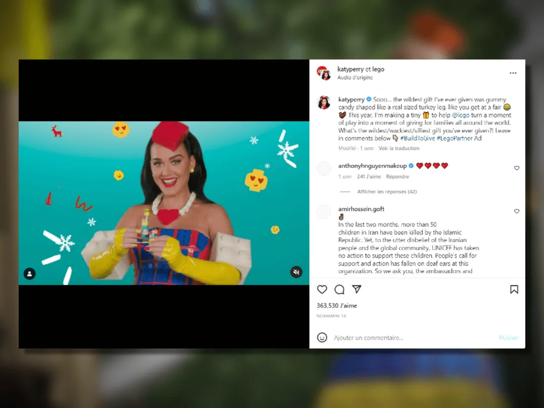 Katy Perry s’associe à LEGO® pour les fêtes de Noël