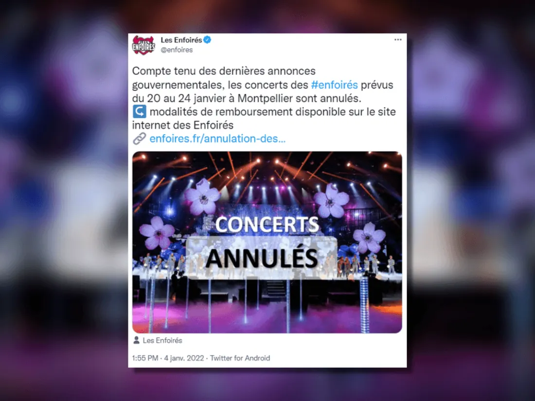 Les concerts avec public des Enfoirés annulés