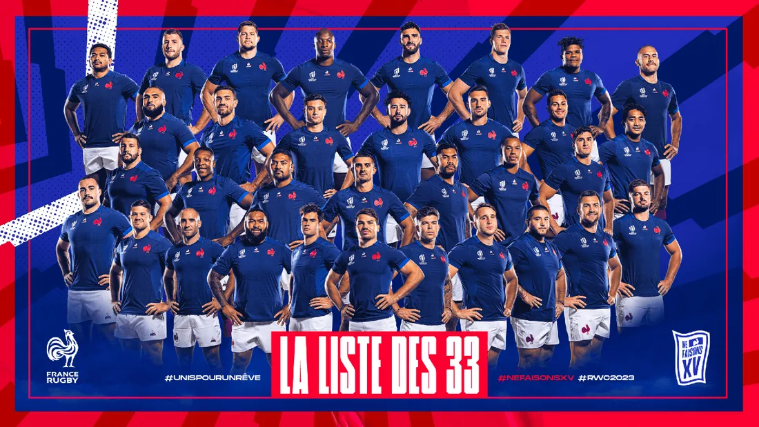 Coupe du monde de rugby les 33 joueurs appelés par Fabien Galthié