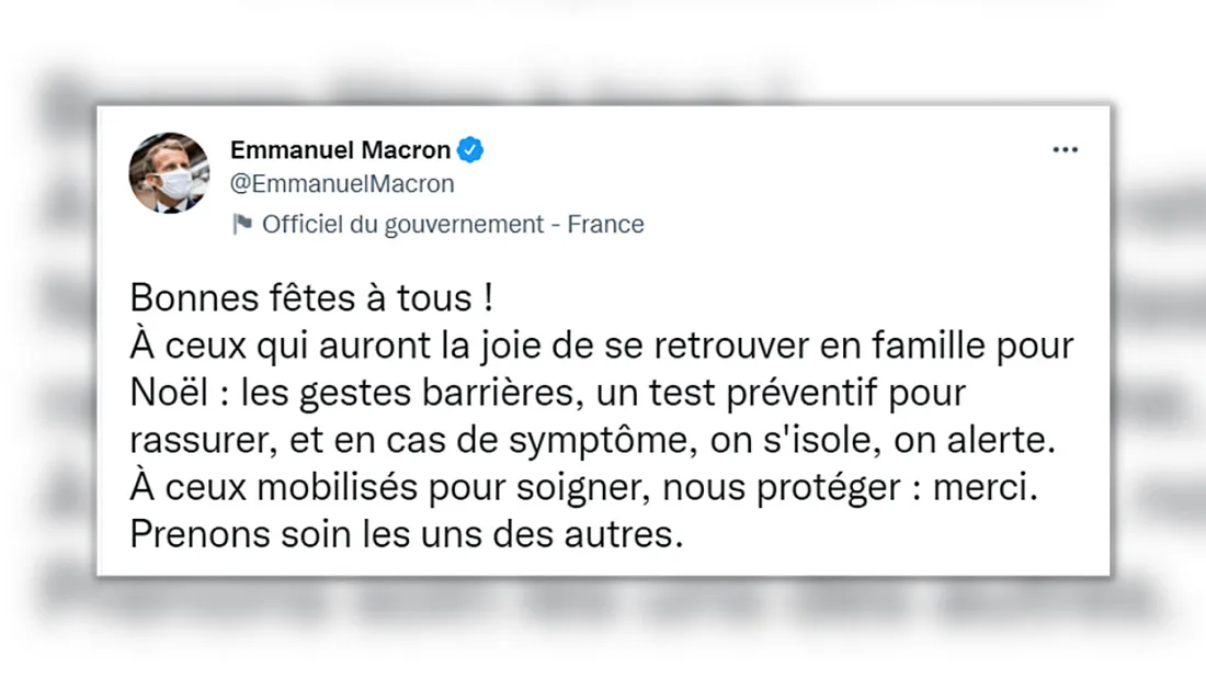 Covid-19 : Macron appelle les Français  sur les réseaux sociaux, à se tester avant les fêtes