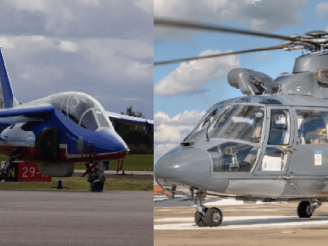 Alphajet et hélicoptère