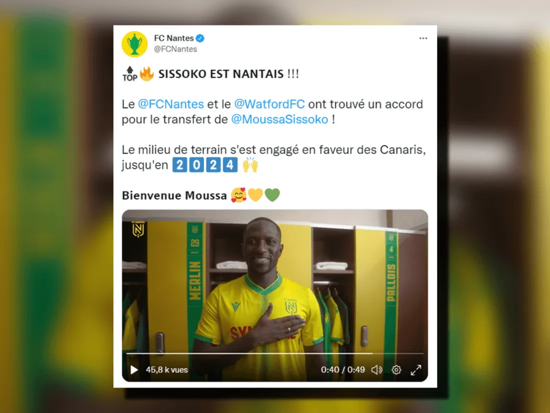 Moussa Sissoko signe au FC Nantes jusqu’en 2024