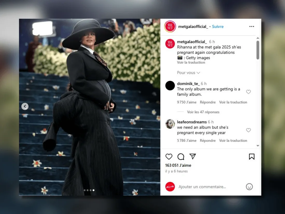 Rihanna annonce sa troisième grossesse.