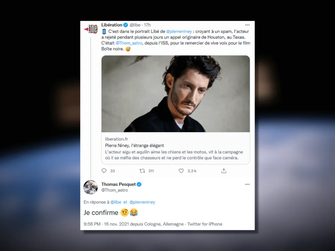 Pierre Niney ignore les appels de Thomas Pesquet