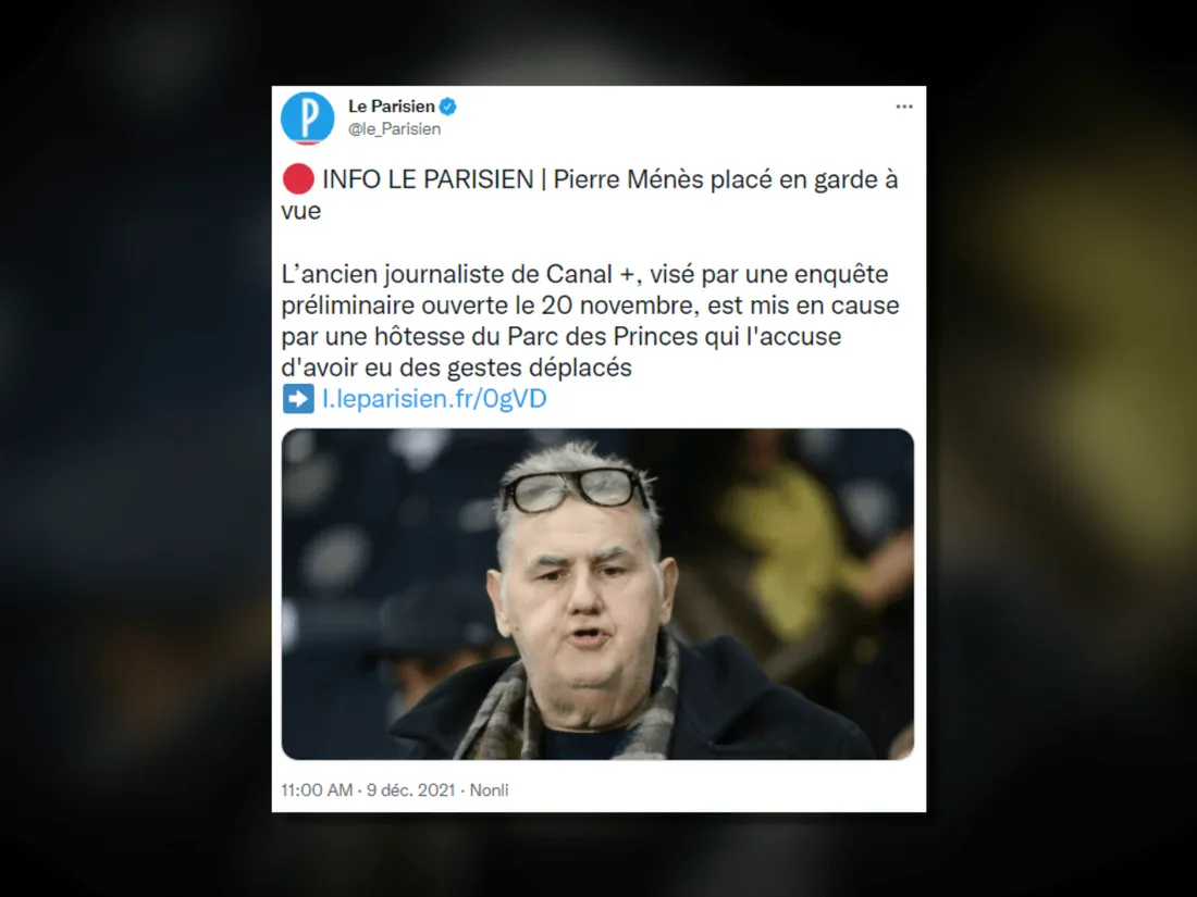 Pierre Ménès placé en garde à vue