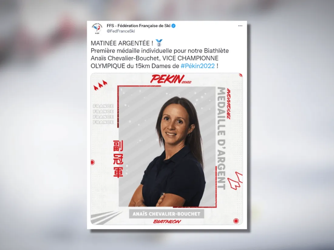 JO-2022 : la biathlète Anaïs Chevalier-Bouchet prend l'argent de l'individuel