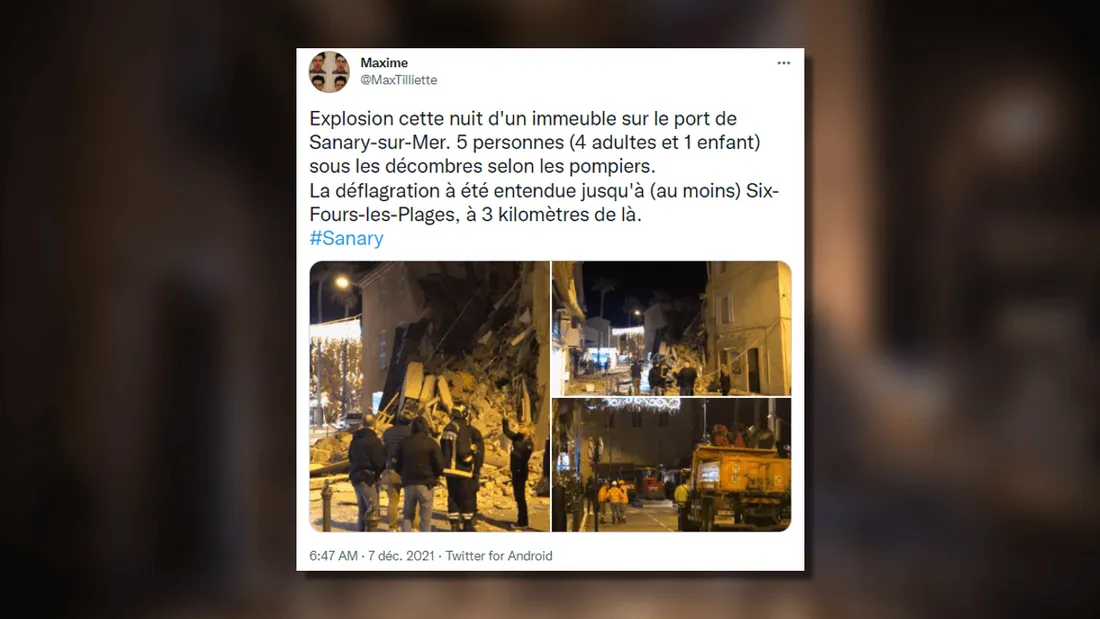 Sanary : explosion dans un immeuble