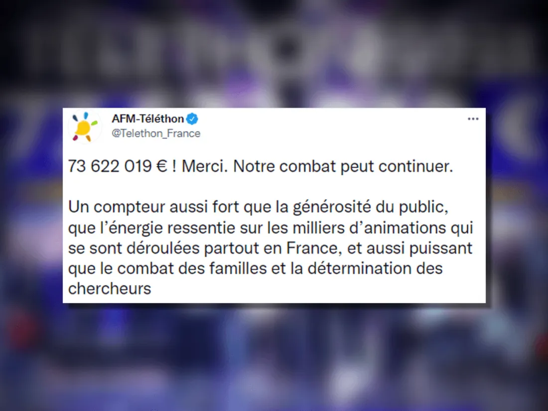 Téléthon : près de 74 millions d'euros de promesses de dons