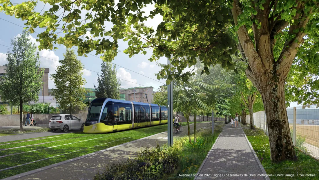 Projection de la deuxième ligne de tramway.