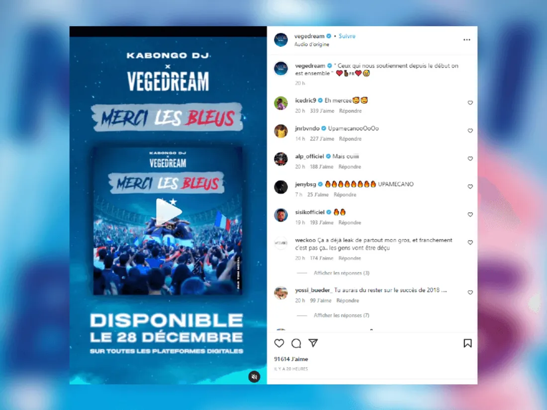 Le rappeur orléanais Vegedream remercie les Bleus dans une nouvelle chanson