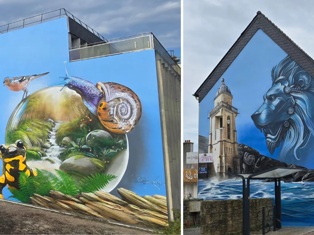 Les deux fresques de Zag à Quimper et Lesneven.