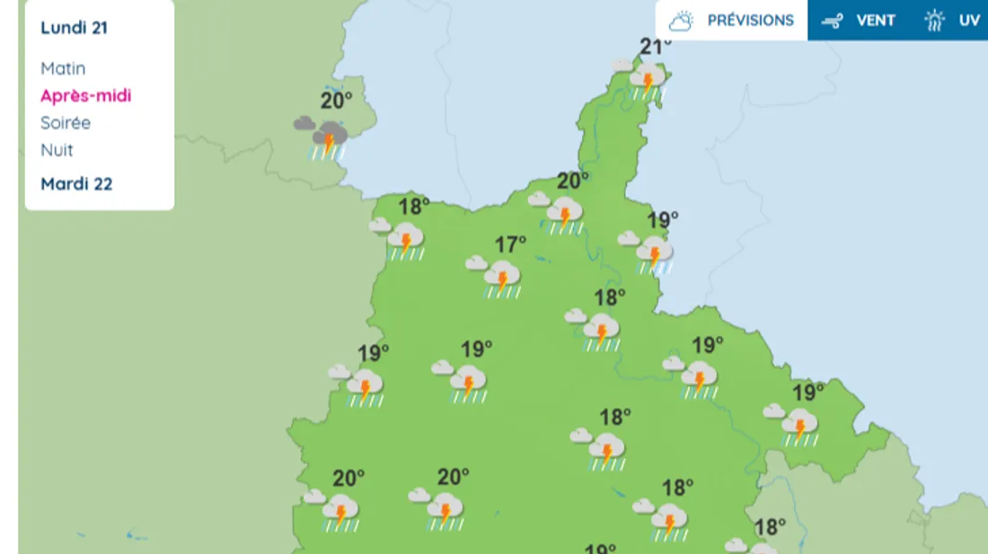Capture carte Météo France
