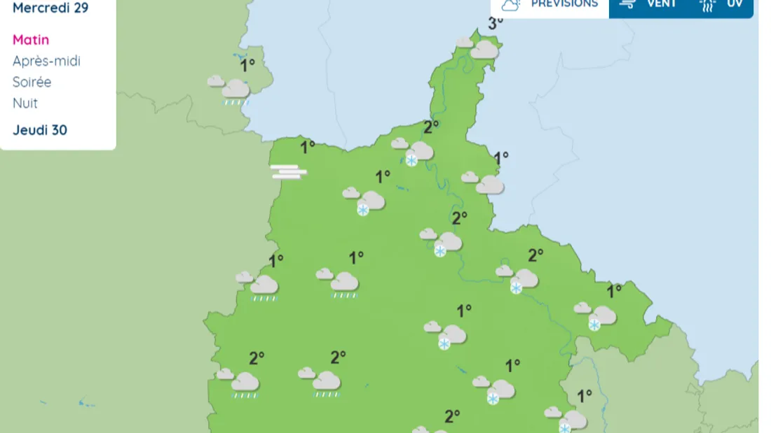 Capture d'écran Météo France