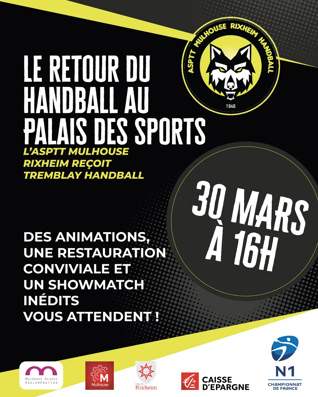 ASPTT M/R Tremblay au Palais des Sports le 30 mars