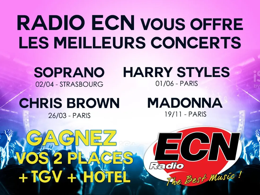 Gagnez vos palces pour les concerts de Harry Styles, Sprano, Chris Brown ou Madonna avec Radio ECN