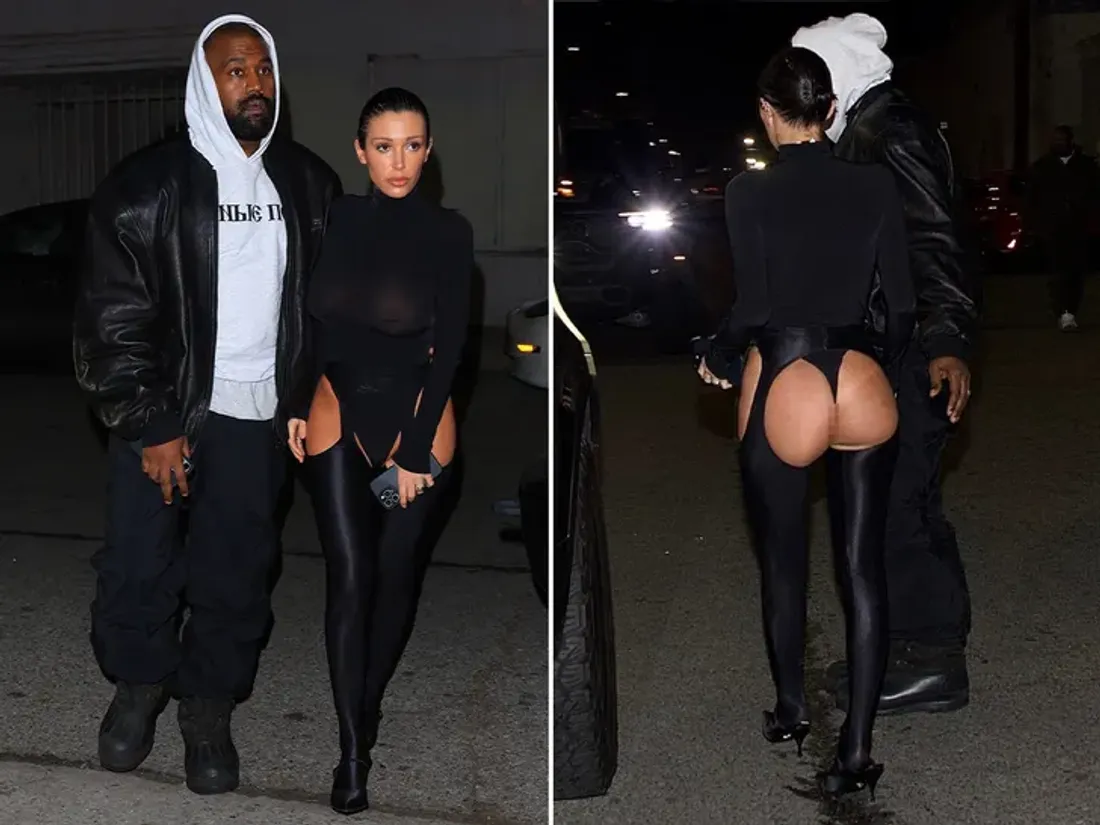 Bianca Censori avec une tenue provocante lors d'un événement avec Kanye West