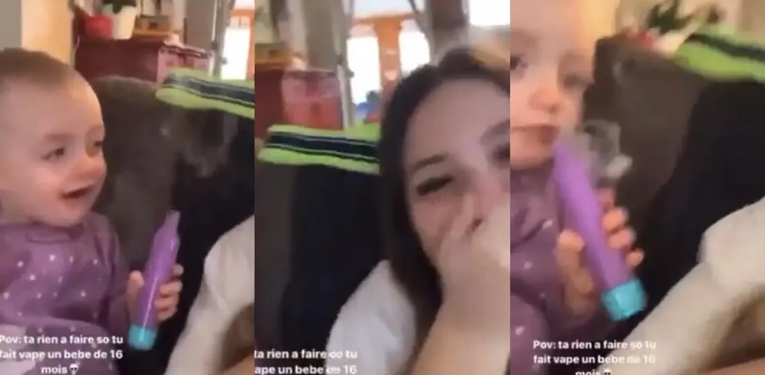 Une adolescente incite un bébé à vapoter : indignation sur les réseaux sociaux