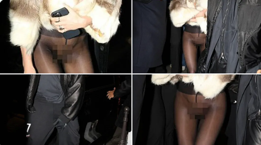 Kanye West avec Bianca Censori dans un legging transparent à Paris 