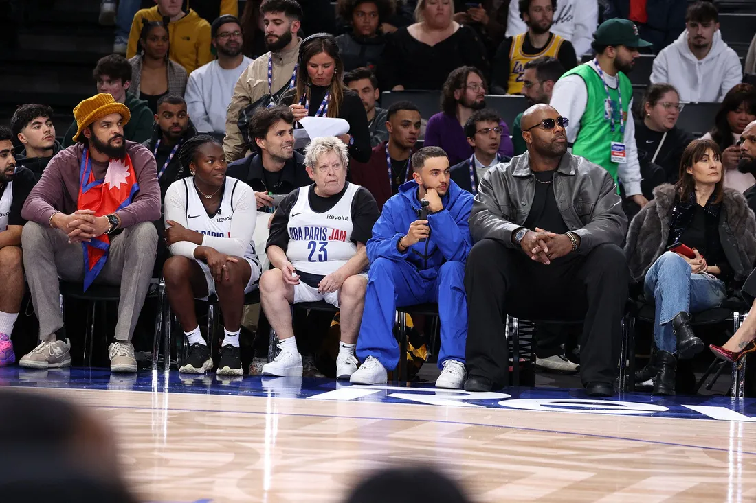 Aya Nakamura et Teddy Riner présents lors du NBA Paris Jam