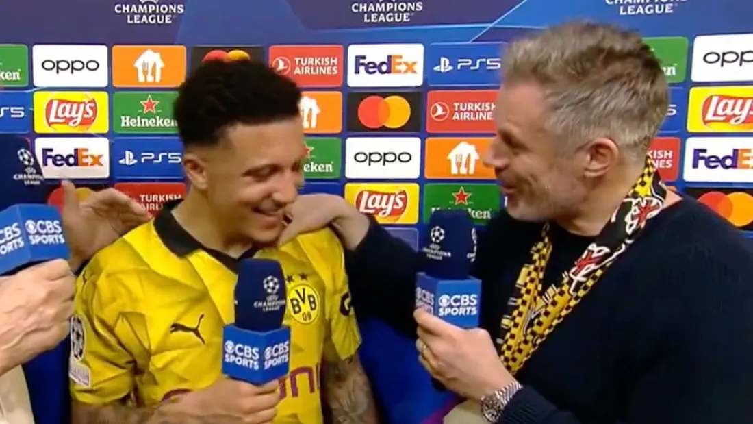 L'interview hilarante de Jamie Carragher, complètement bourré, avec Jadon Sancho